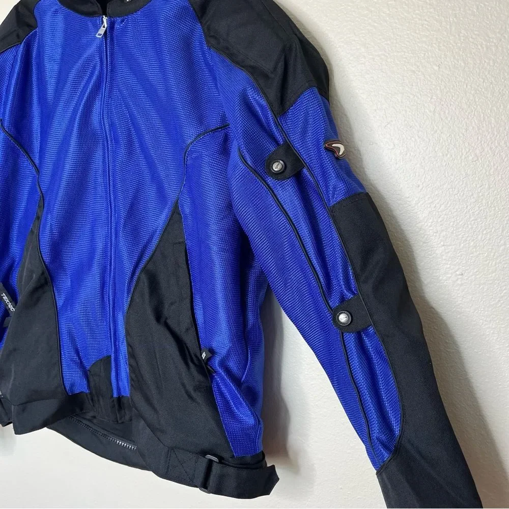 Teknic Padded Motorcycle Jacket Blue Black Adventure Riding Moto Armor Men 44